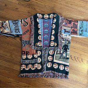 Goodwin Weavers Cotton Baseball Blanket Cardigan/Jacket